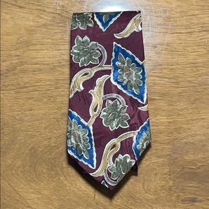 [Robert Stewart] Floral Tie (burgundy)